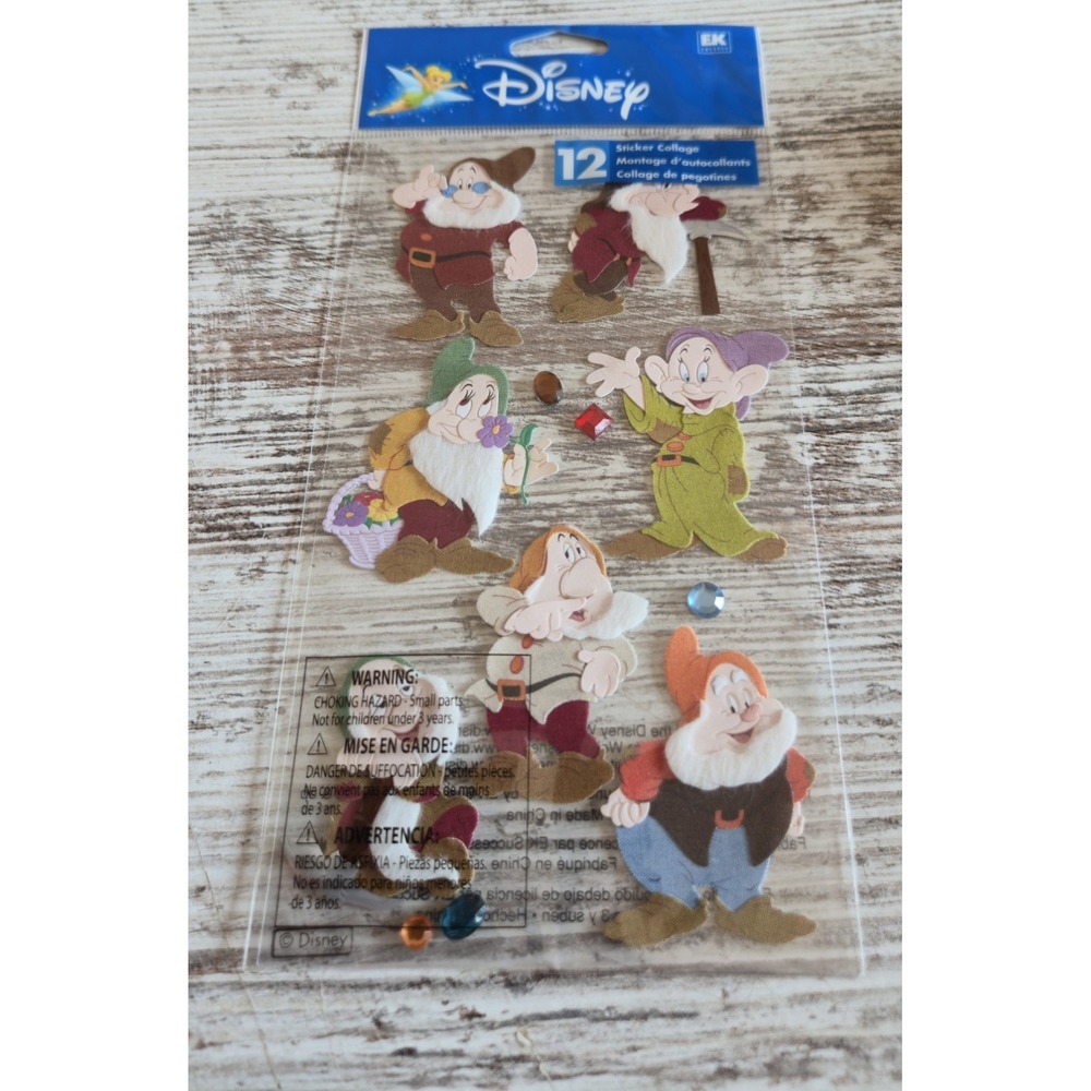 Disney Seven Dwarfs Dimensional Sticker Collage Pack EK Success DJBCM18 Vintage